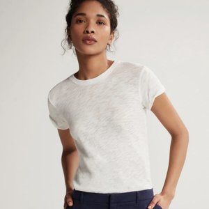 NWT ATM Slub Jersey Schoolboy Crew Neck Tee - White Size Small